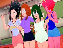 Deku Poked His Harem Of Cute Sluts Classmates With Many Creampies - Mha Anime 3D Compilations
