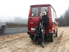 Real Amateur Couple Fucking On The Side Of The Road