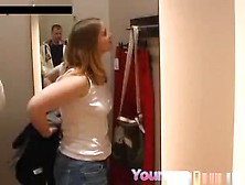 Dude Gets Rewarded In A Changing Cabin For Shopping With His Girlfriend