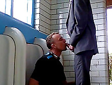 Young Man Sucks An Old Mens Cock In The Public Toilet