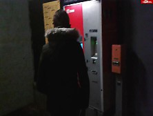 Girl Pees On Public Ticket Machine