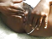 Horny Ebony Girl Fingering Into Her Own Pussy !