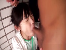 Tiny Japanese Babe Swallows Jizz