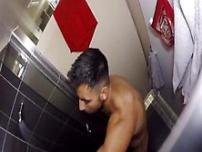 Str8 Spy Guy In Hostel Shower Jerk Part 2