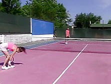 Fourway Teens Pussyfucked On Tennis Court