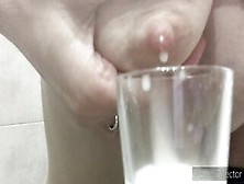 Hot Milf Drained Her Titties With Milk And Drank