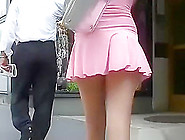 Sexy Brunette Chick Short Pink Dress
