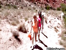 Hiker Girlfriends Sharing Their Rescuers Penis