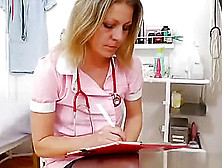 Blonde Female Teasing In Nurse Uniform