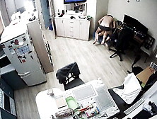 Romanian Lovers Fucking Doggy In Kitchen At Night - Cctv