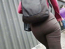 Big Ass Secretary Again With Her Brown Tight Pants Candid
