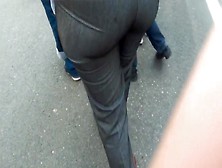 Big Butt In Tight Grey Pants 1