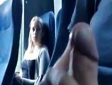 Cute Blonde Girl On Train Can't Stop Looking