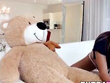 Ginger Petite Rides Strapon Teddy Bear Before Riding Dick (Kadence Marie)