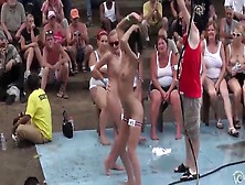 Wet Tee Shirt And Stripping Contest With Hot Chicks