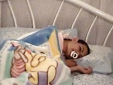 Mom Wakes Up The Little Girl In Diapers And Takes R. T.  Xlx