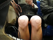 Bare Legged Upskirt On Train