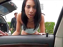 Hot Latina Mia Hurley Walks In The Street With Cum On Face
