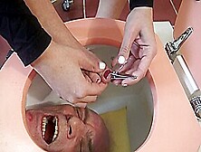 Toilet Trash For Pedicures And Spit - Madame Carla Degrades Her Old Slave As A Pedicure Slave And Spitton By Foot Girls