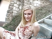 Sweet Euro Chick Doggy Fucked In Public