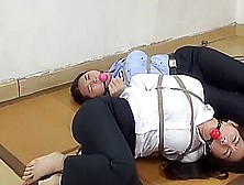 Asian Cop And Robber Tied