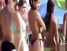 Latina Girl With Big Booty Wears A Flimsy Bikini Bottom