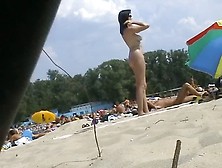 Nudist Beach Voyeur Vid With A Hot Brunette Milf