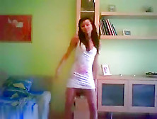 Spanish Girl Dancing At Home