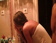 Lean Babe With A Sexy Body Is Fucking In A Steamy Bathroom