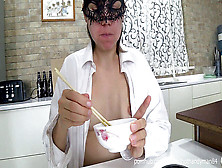 Masked Wife,  Downblouse,  Food