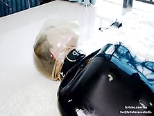 Latex Lesbian Breathplay With Vcuum Bag Part 2