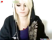 Hot Blonde Emo Teen Masturbates