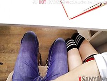 College Girl Offer Hand Job To Classmate Under The Table During Lesson