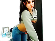 College Girl In Tight Jeans Without Pocket