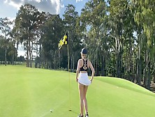 Golf Girl Flashes Pussy On The Course And Spreads Ass