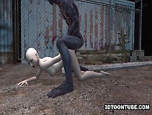 Cartoon Tube - Light-Skinned Babe Gets Fucked By A Black Monster Outdoors