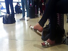 Candid Sandal Dangling At Airport (Faceshot) Pt1