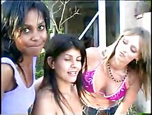 African Beauty With Small Titties Gets Pummeled With Fuck Stick By Hotties By The Pool