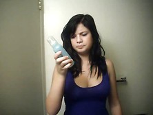 Vlogging In A Tight Blue Top