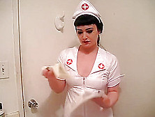 Nurse With Tight Latex Gloves