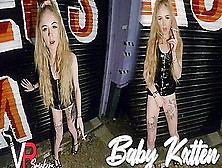 Baby Kitten In Outside The Sex Club! - Teen Blonde Babe Solo Smoking