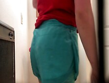 Voyeur Bathroom - Cute Little Ass In Shorts