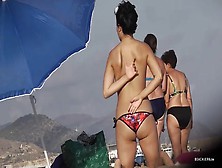 Fabulous Latina Booty On A Beach Girl