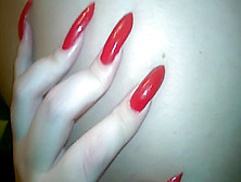 Back Scrach Sharp Red Nails