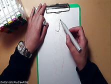 Drawing Technique,  Female Sexy Figure,  Speed Drawing Process Sketch Markers
