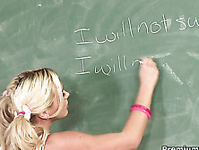 Blond Loves To Get Dirty In Classroom