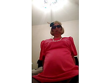 Cindy Fucks Dildo In Pink Dress