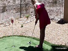 Playing Golf Gets Her Pussy Wet So Kelly Takes Off Her Panties And Gets Fucked