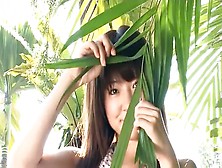 Slender Asian With Sexy Small Tits Teases Solo Outdoors