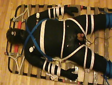 Restrained Rubberslave Gets An Electro - Ii